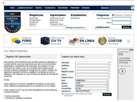 COLEGIO DE INGENIEROS DE VENEZUELA Centro de Procesamiento de Datos